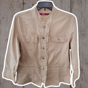 SO Real SO Right Beige Cotton Jacket Sz XL